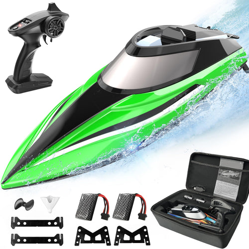 ALPHAREV Remote Control Boat - R308 32+ KPH Fast RC Boat for Adults & Kids with Portable Suitcase 2.4Ghz Racing Boat for Pool & Lake Summer Water Toys Birthday Gifts for Boys
