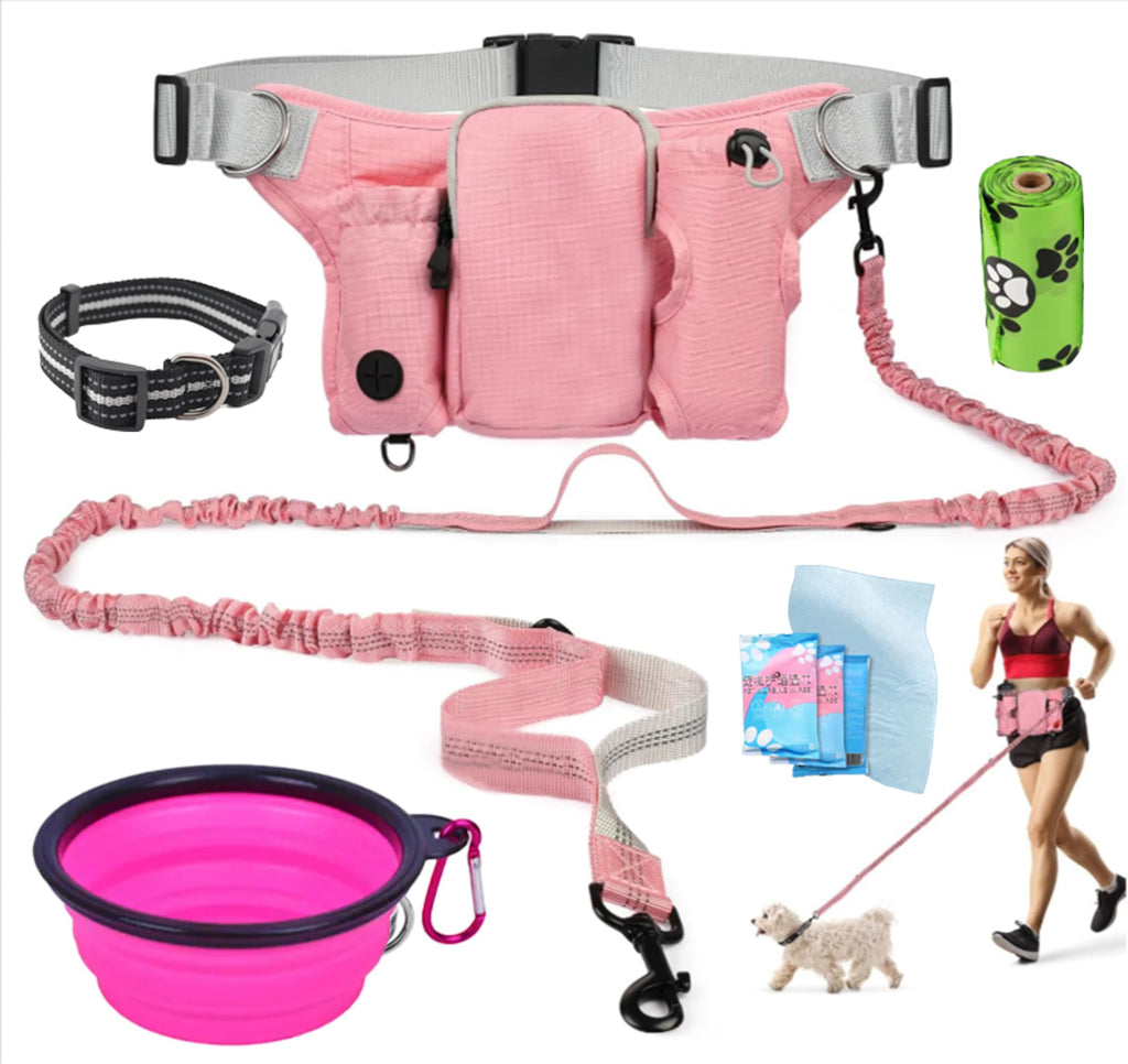 Hands-Free Dog Walking Leash Belt with Treat Pouch